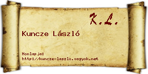Kuncze László névjegykártya