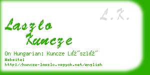 laszlo kuncze business card